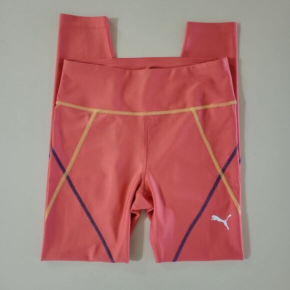 Puma Women's Coral Orange Performance  Leggings - Picture 1 of 12